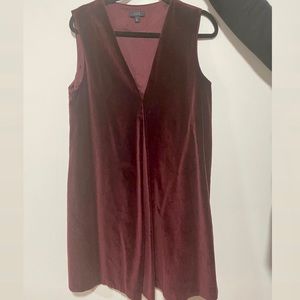 COS VELVET V NECK SLEEVELESS DRESS